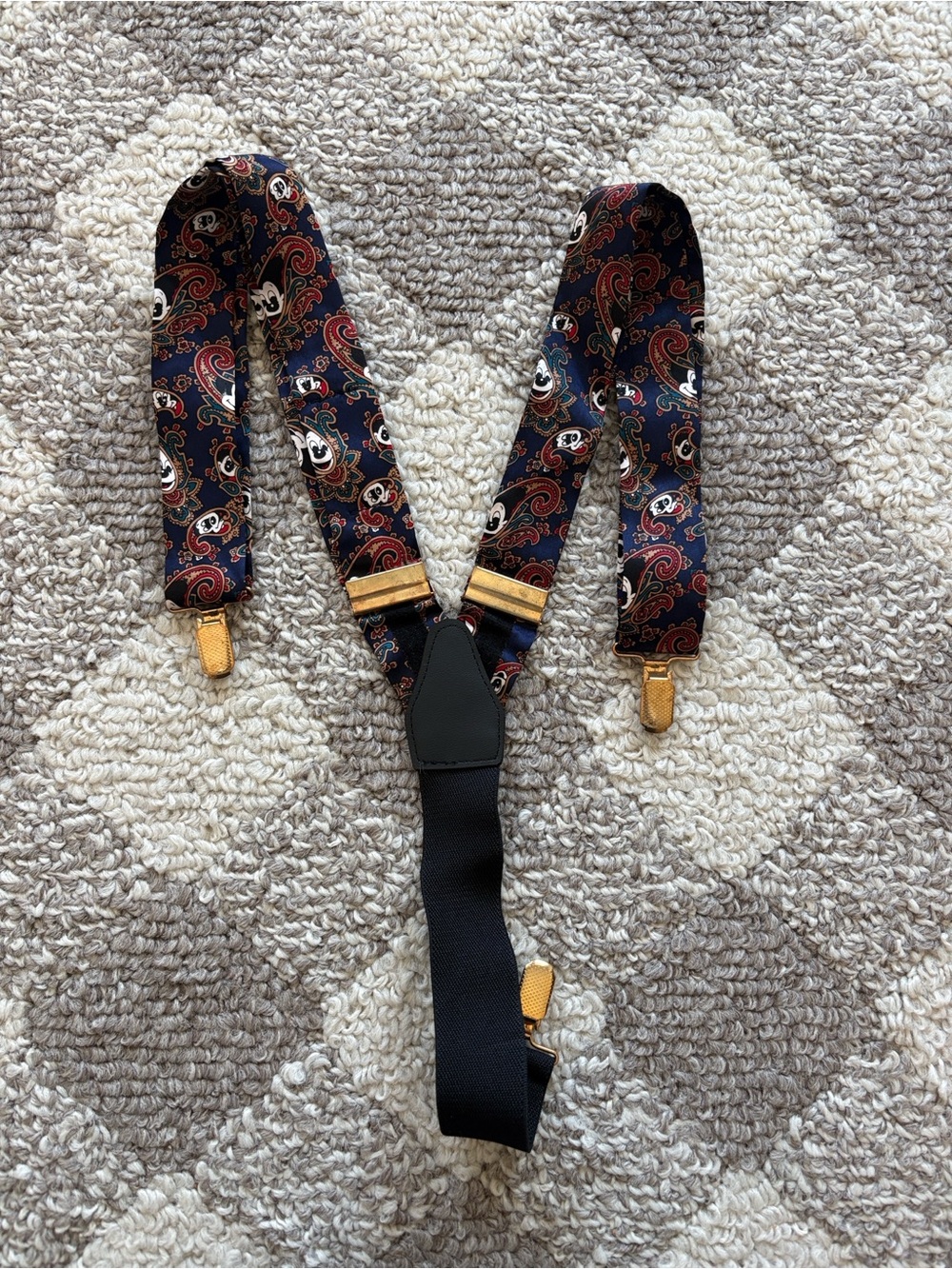 VINTAGE 90S MICKEY MOUSE PAISLEY Y SUSPENDERS